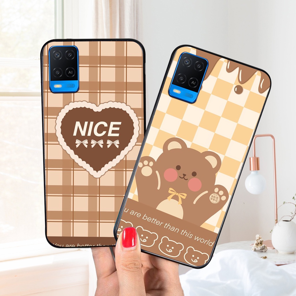 Ốp lưng Oppo A52/A92/A54 / A55 / A53 in hình 3D lucky, gấu Brick xinh xắn - KHÔNG NÊN BỎ LỠ