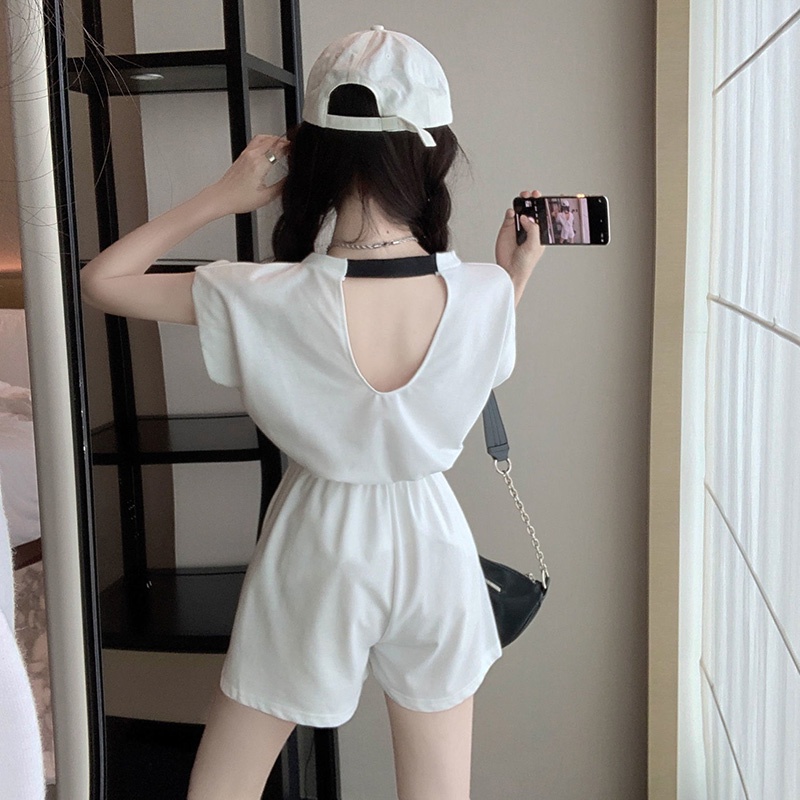 Bộ áo thun tay ngắn + quần short IELGY ống rộng thời trang dành cho nữ