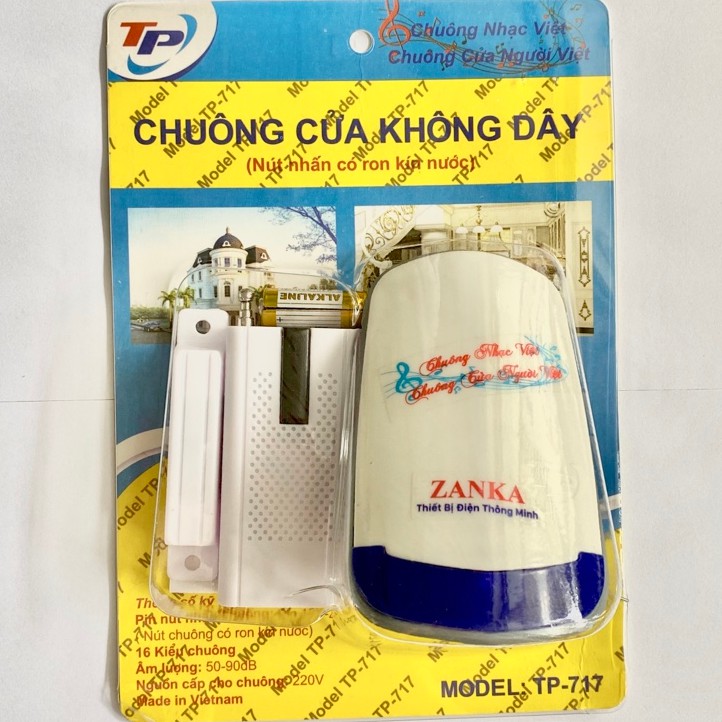 Chuông cửa từ báo khách, báo trộm mở cửa Không dây TP