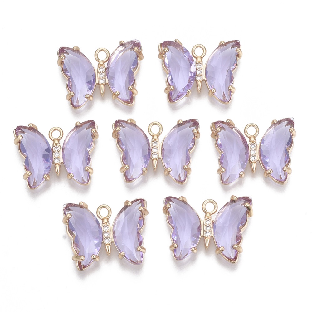 Set 1-100 Mặt Dây Chuyền Hình Bướm 15.5x20X 4mm 1.8mm