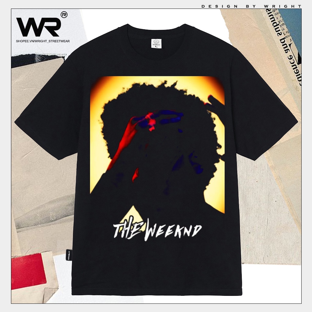 Áo thun The weeknd wright Rapper tay ngắn phong cách streetwear vintage retro style