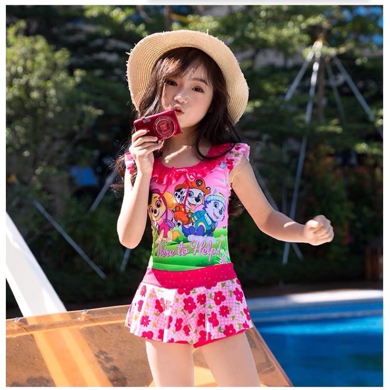 Bộ đồ bơi bikini liền bé gái in hình chó cứu hộ Paw patrol siêu xinh