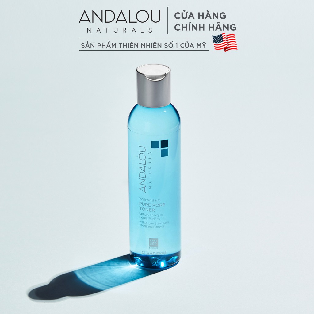 Nước Cân Bằng Da Dành Cho Da Dầu Andalou Naturals Clear Skin Willow Bark Pure Pore Toner 178ml