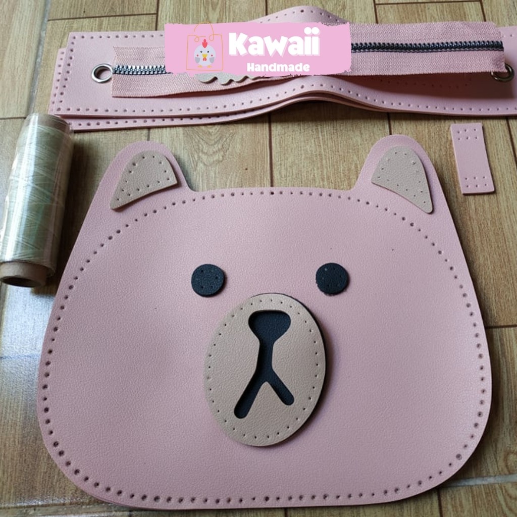 Túi tự làm nguyên liệu làm túi handmade Balo Gấu có video hướng dẫn Kawaii_Handmade