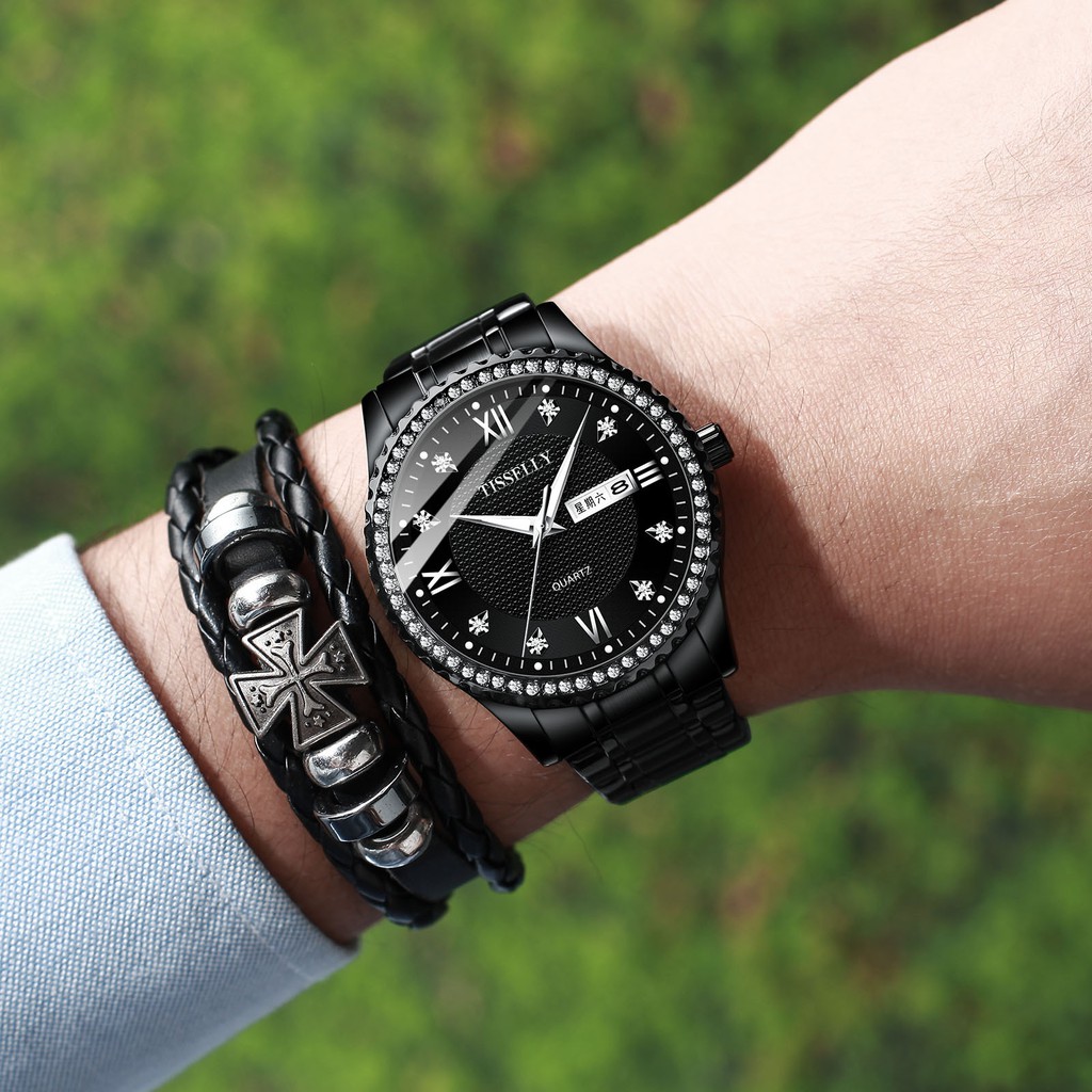 Đồng hồ đeo tay nam, đồng hồ nam chính hãng TISSELLY thiết kế sang trọng, cao cấp, không thấm nước/T028G