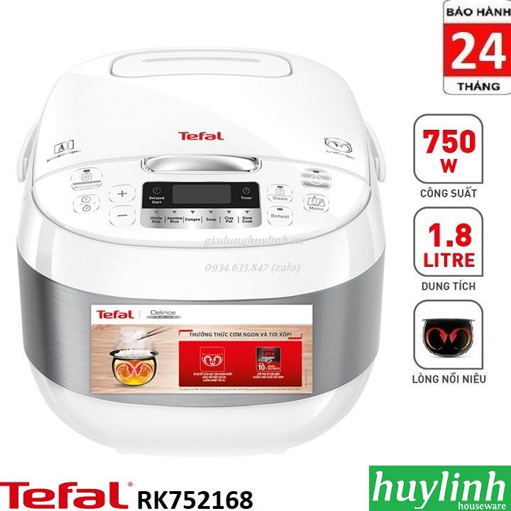 [Mã ELHAMS5 giảm 6% đơn 300K] Nồi cơm điện tử Tefal RK752168 - 1.8 Lít