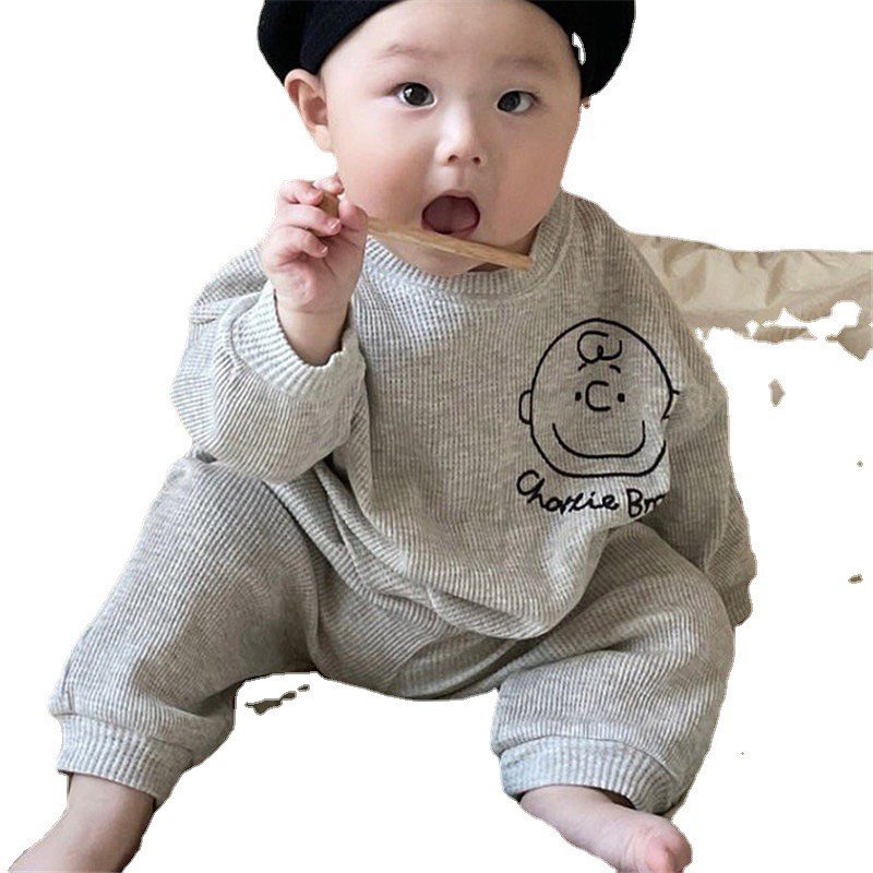 Bộ nỉ bé trai bé gái in hình Mặt Baby chất nỉ tổ ong siêu mềm mịn siêu xinh cho bé từ 6-18kg Moobaby shop