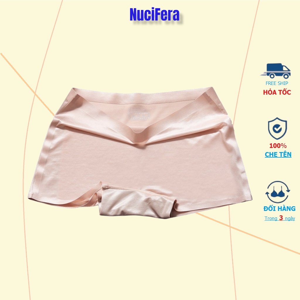 Quần lót nữ dạng đùi Boxer băng lụa siêu mỏng _NuciFera không đường may, viền tàng hình