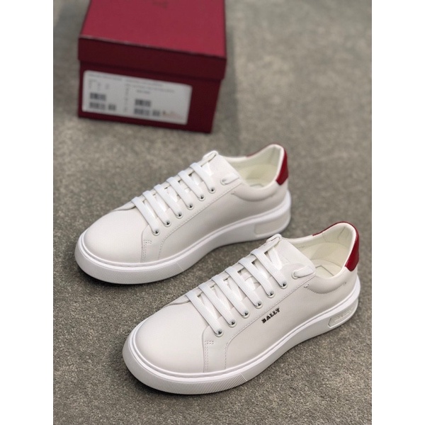 Giày thể thao nam gót đỏ thương hiệu Bally da thật cao cấp