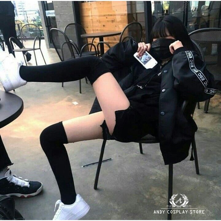 Tất đùi len đan