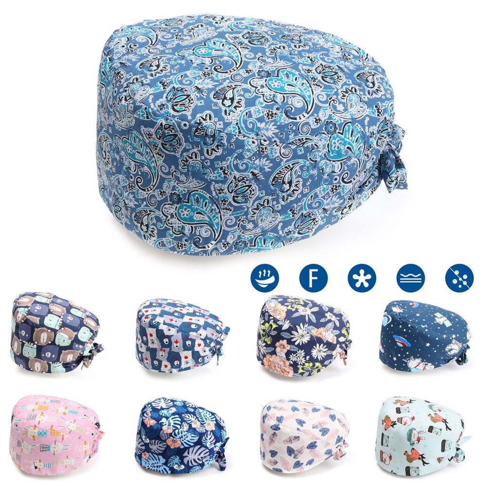 Mũ trùm đầu phẫu thuật bằng cotton co giãn có thể điều chỉnh gồm 25 kiểu màu tùy chọn sành điệu