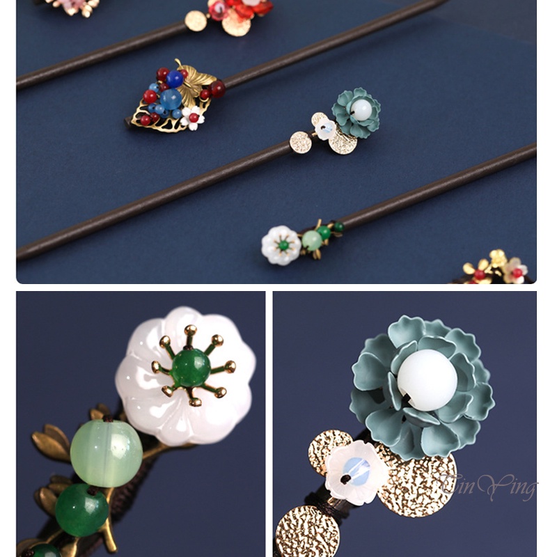 GETNOIVAS Trâm Cài Tóc Bằng Gỗ Phong Cách Trung Hoa Cổ Điển Cho Nữ