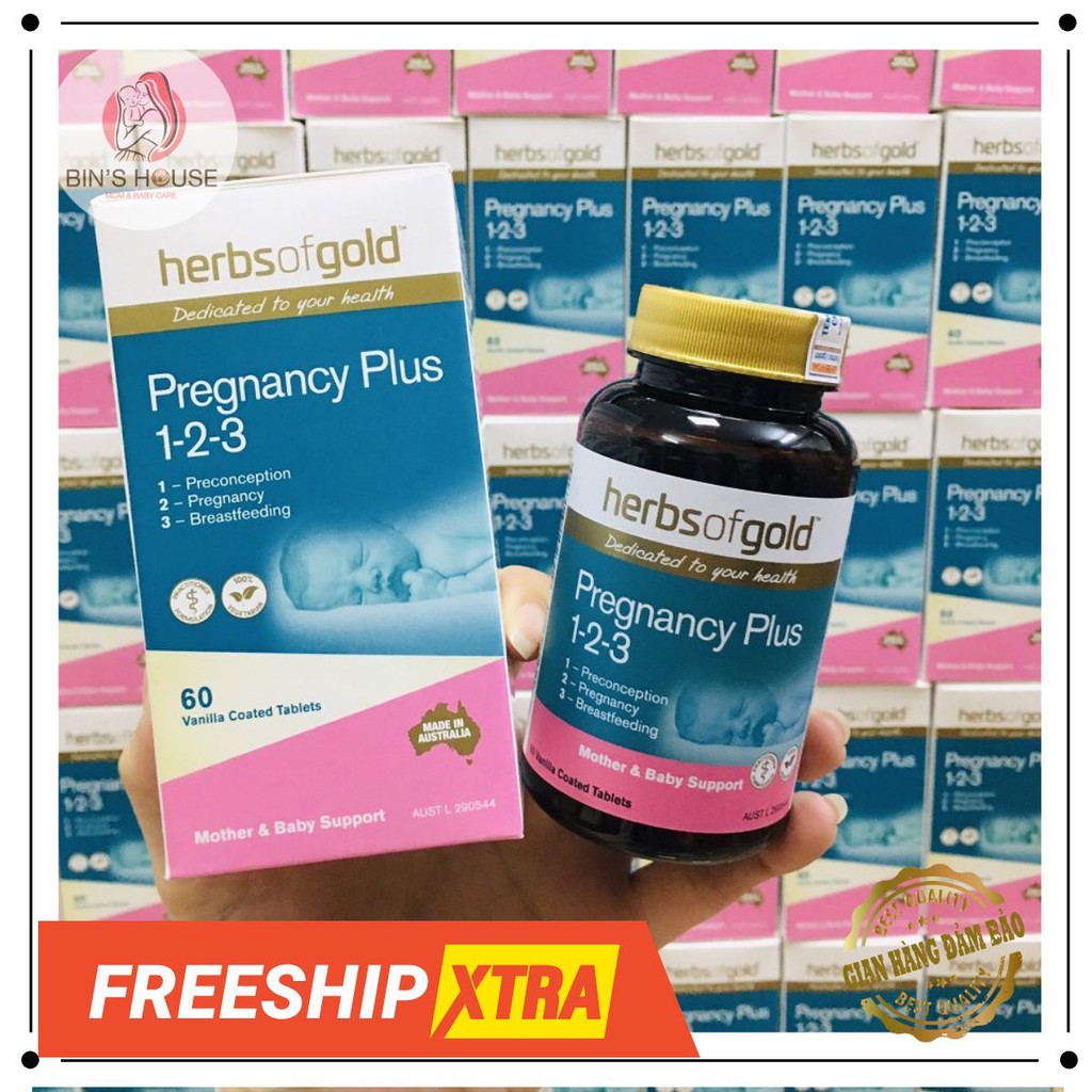 [CHÍNH HÃNG NHÂP KHẨU] Herbs Of Gold Pregnancy Plus 1-2-3 - Viên Uống Dinh Dưỡng Dành Cho Bà Bầu