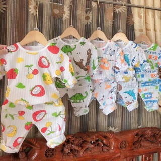 Bộ cotton giấy dài tay cho bé