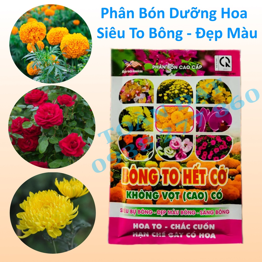 Phân Bón Lá Siêu Dưỡng Hoa, Siêu Bự Bông, chuyên dùng cho hoa kiểng, vạn thọ, hồng...