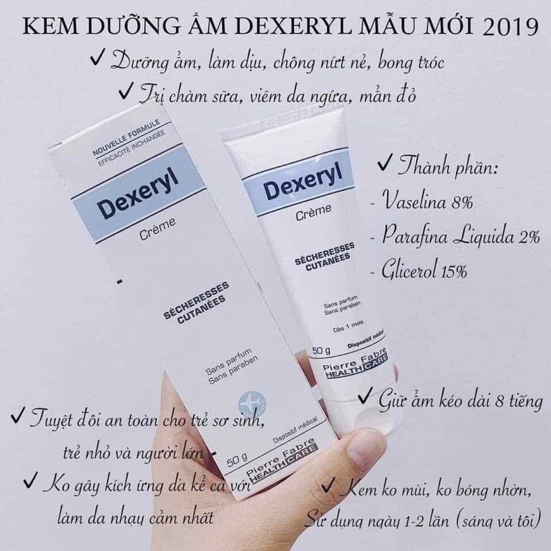 Kem nẻ Dexeryl Creme 50g hỗ trợ làm giảm nẻ, chàm sữa cho bé