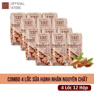 Combo Sữa Hạt  HẠNH NHÂN Nguyên Chất -  4 Lốc