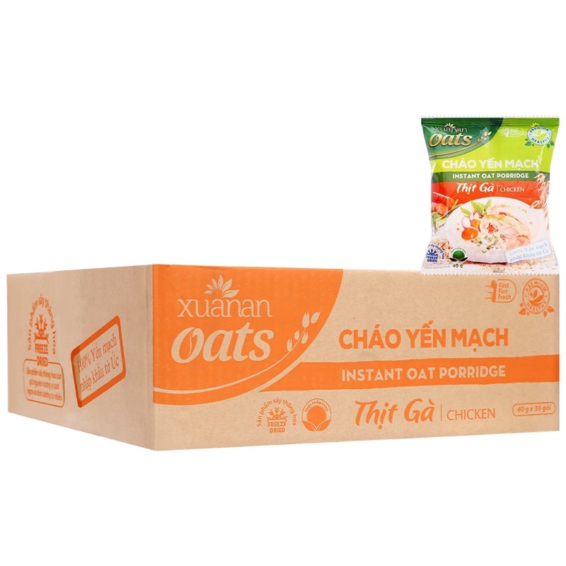 [ Mua nhiều hỗ trợ giảm giá] Cháo yến mạch Xuân An ăn liền gói 40g với 3 hương vị ( thịt bằm, thịt gà và rau nấm) | BigBuy360 - bigbuy360.vn