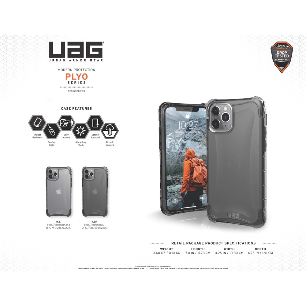 Ốp Điện Thoại UAG Plyo Trong Suốt Cho iPhone 13 / 12 / 11 / Mini / Pro / Pro Max 13 Pro Max
