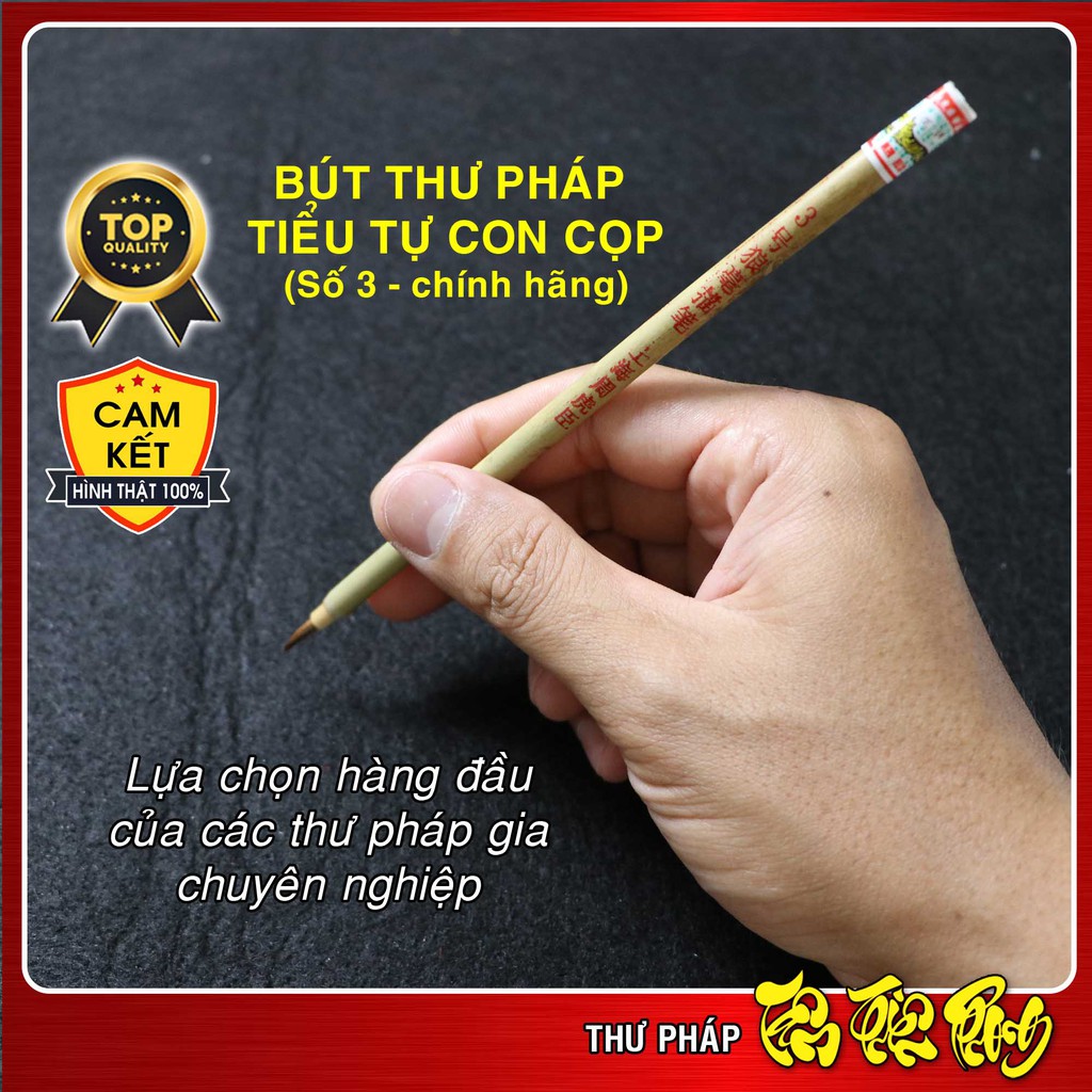 Bộ dụng cụ tập viết Thư pháp 05 món: 2 Bút thư pháp Hero, 2 Bút con cọp, 1 nghiên mực, 1 mực tàu, 1 gác bút