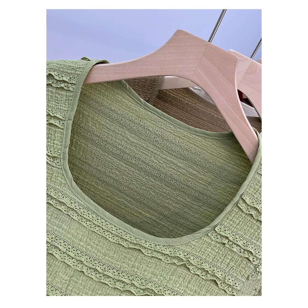 Áo Thun Ngắn Tay Cổ Vuông Phối Ren Thiết Kế Ngọt Ngào Thời Trang Cho Nữ