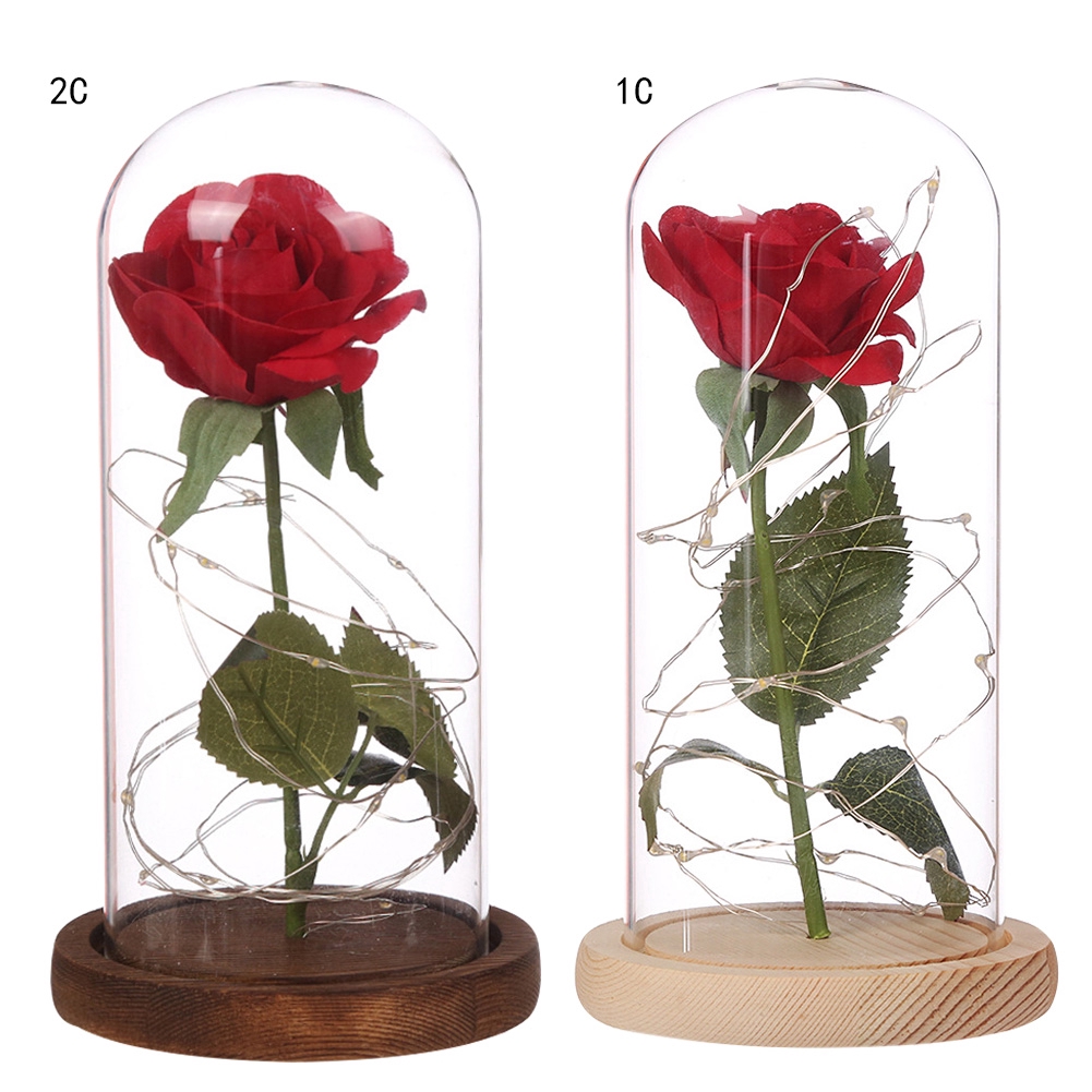 1 Hoa Hồng Đỏ Trong Bình Thủy Tinh Quà Tặng Giáng Sinh, Valentine
