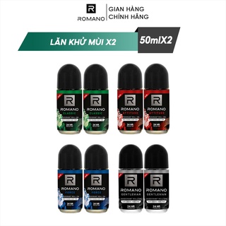Combo 2 Lăn khử mùi nam Romano kháng khuẩn & khô thoáng cả ngày 50ml/chai