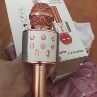 Mic hát karaoke kèm loa  Blutuetooth WS -858(Giao màu bất kì)
