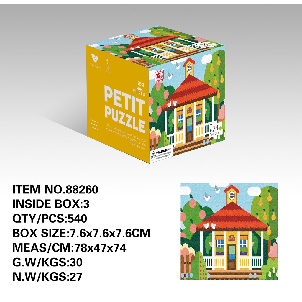 Bảng xếp hình mini ZHAN QI TOYS bằng gỗ hình hoạt hình gồm 24 mảnh có kích thước 9x9 cho bé