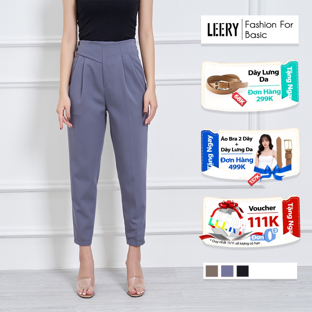 Quần âu công sở nữ 3 màu thanh lịch, chất vải đứng form cực đẹp QD19 - LEERY