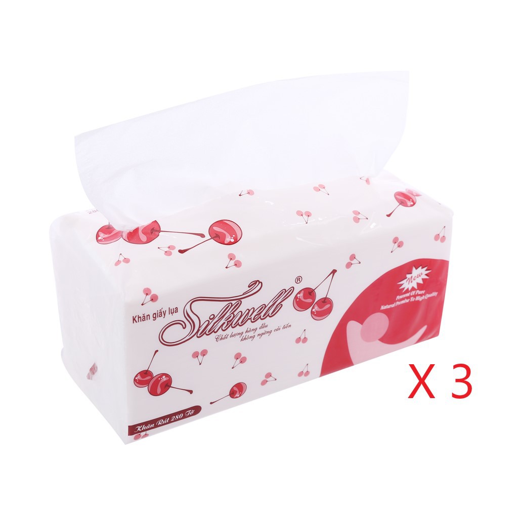 COMBO 3 BỊCH GIẤY RÚT SILKWEE 280 TỜ CAO CẤP