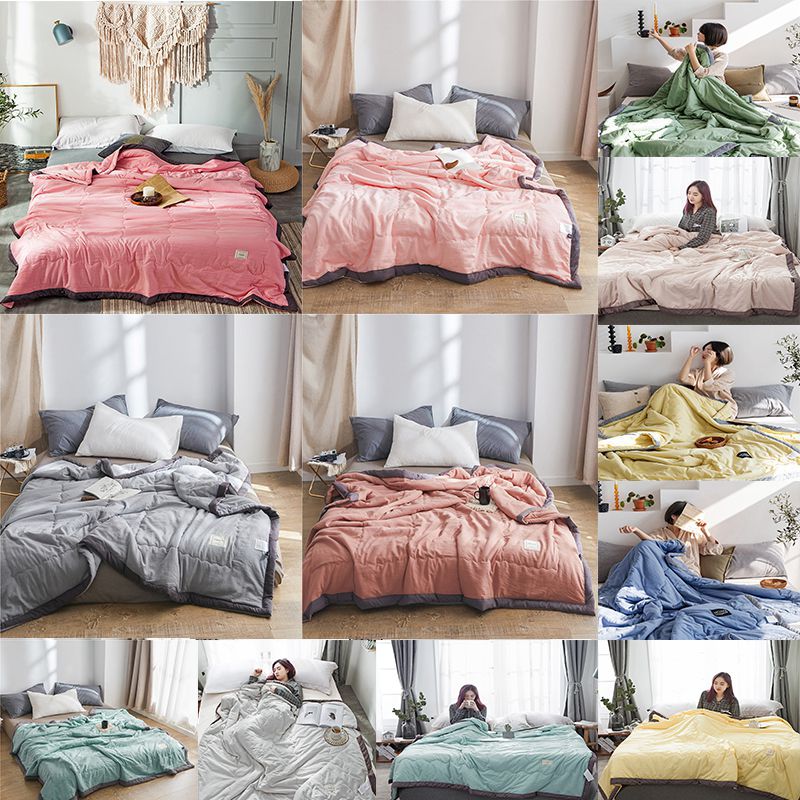 Chăn Điều Hòa Bằng Polyester Mềm Mại Thoáng Khí Thoải Mái Cho Mùa Hè