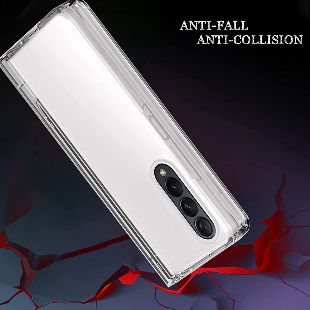 Ốp Điện Thoại Cứng Bảo Vệ Toàn Diện Kèm Ngăn Đựng Bút Và Kính Cường Lực Cho Samsung Galaxy Z Fold 4 Z Fold 3