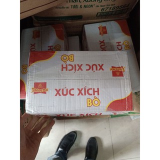 1 thùng 20 gói xúc xích 3 bông mai Bò 1gói 5 cây, 1 cây 21g