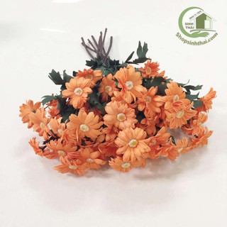 Hoa cúc hoạ mi màu cam - hoa giả cao cấp
