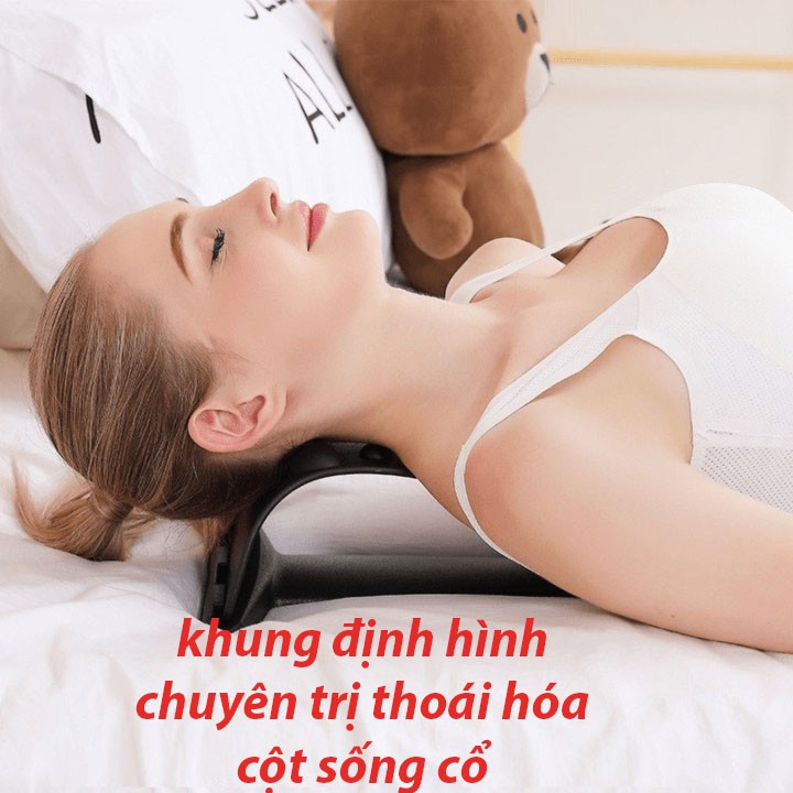 Gối massage cổ vai gáy U-shaped cao cấp Nhật bản, khung định hình cột sống lưng, cổ