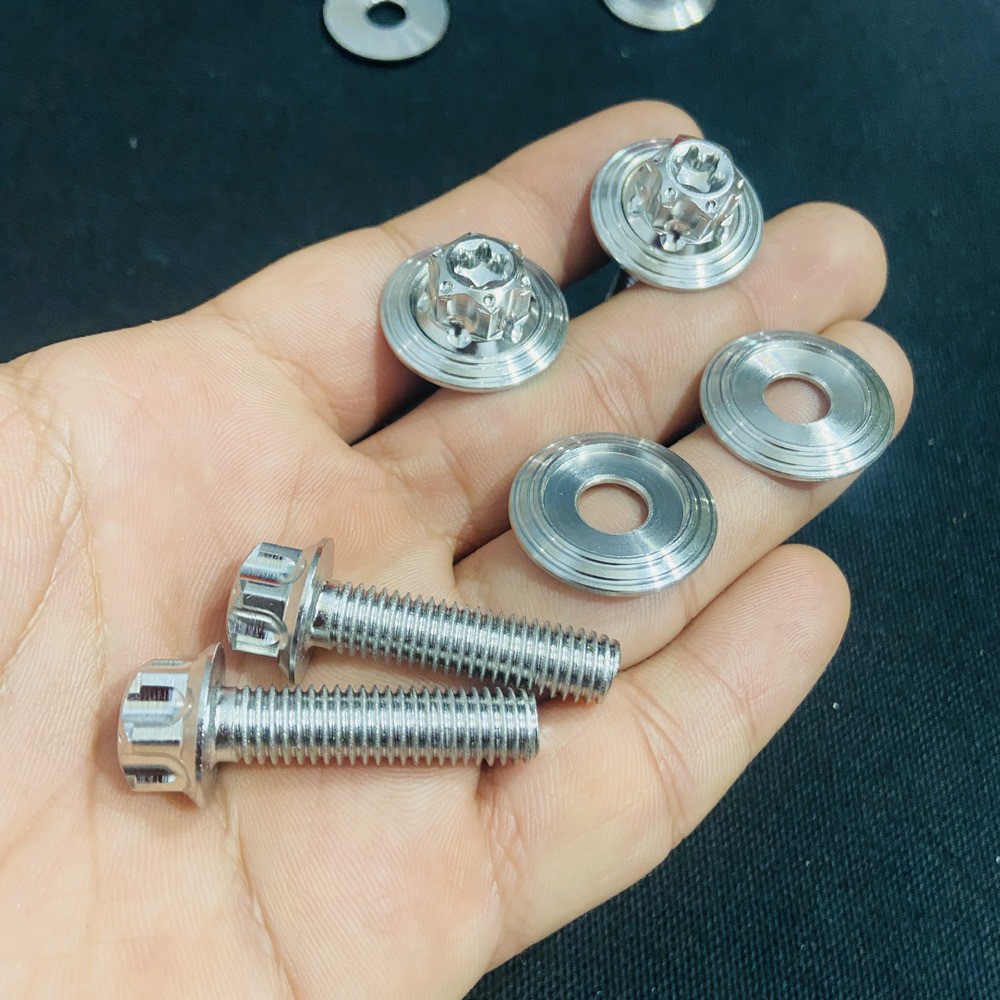 COMBO 4 ỐC GÁC CHÂN KÈM TÁN FULL INOX SALAYA CHO CÁC DÒNG WAVE