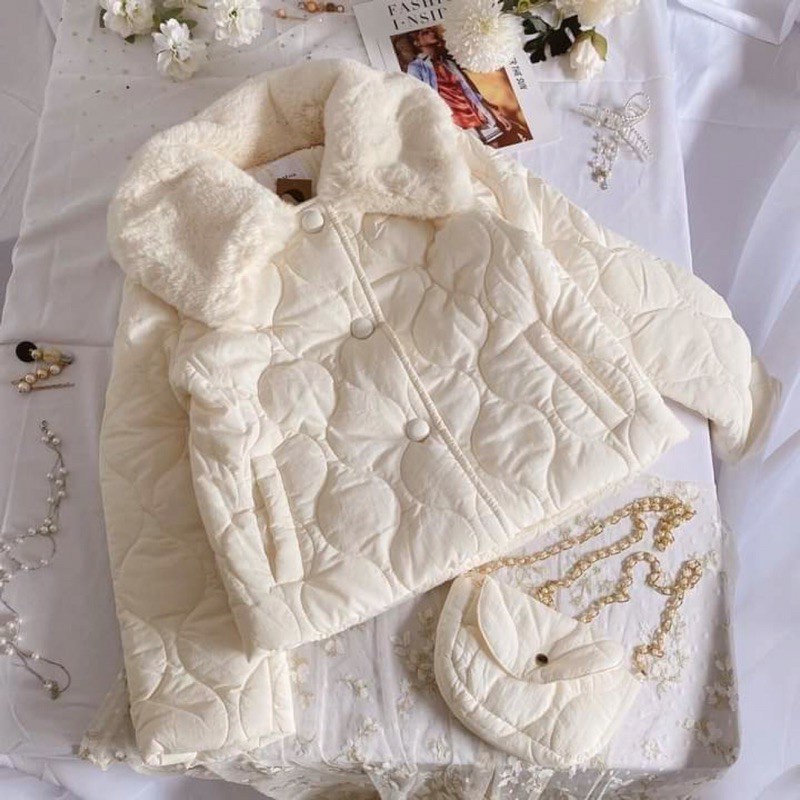 Áo Khoác Phao Siêu Nhẹ Cổ Lông Cho Bé Siêu Ấm loại 1