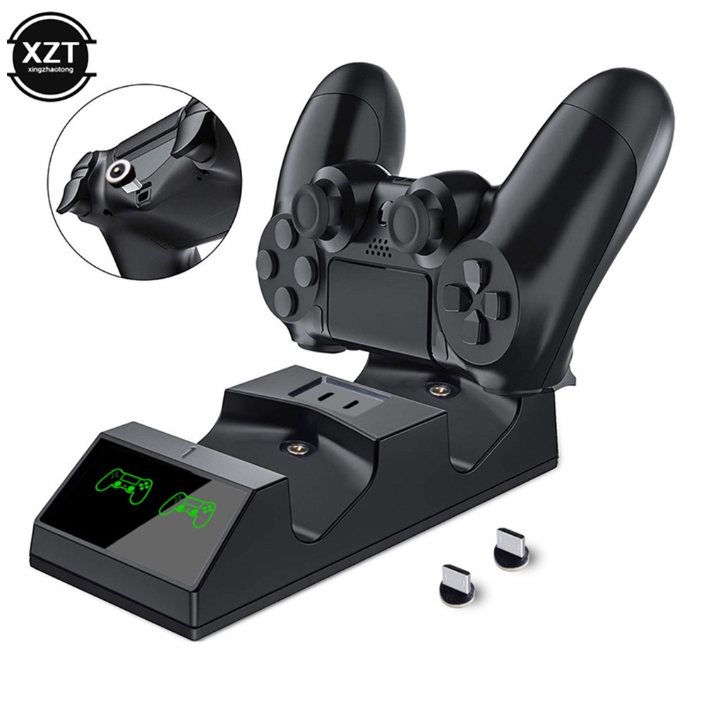 Đế Sạc 2 Cổng Micro USB Cho Tay Cầm Điều Khiển PS4 PlayStation 4 PS4 Slim Pro