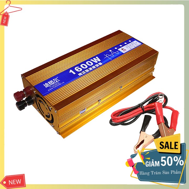 Máy Kích Điện 1600W Sin Chuẩn Đổi Nguồn 12V Lên 220V