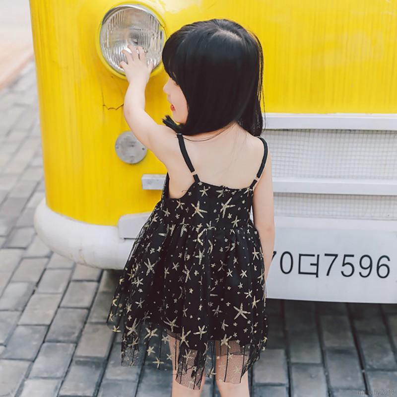 Đầm   Dây In Hình Ngôi Sao Cho Bé Gái