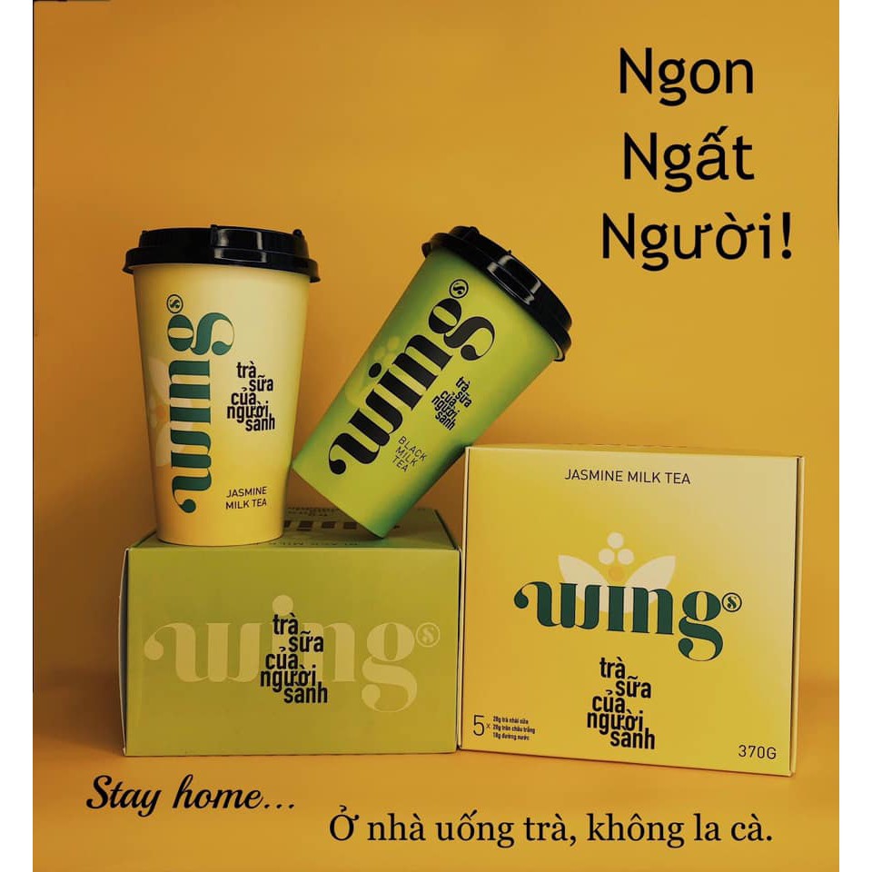 Trà Sữa Wings Cốc Tự Pha Trà Sữa Trân Châu Vị Nhài Hộp 6 Ly SÀI GÒN ĐẶC SẢN