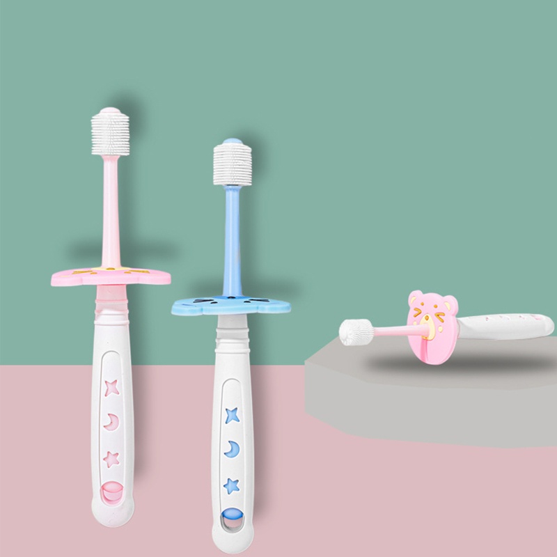 Bàn chải đánh răng nano mềm thiết kế 360 độ cho bé 1-6 tuổi