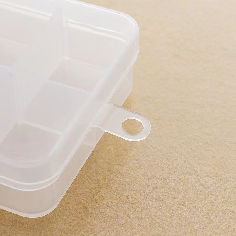 Hộp nhựa trong suốt hình chữ nhật có móc treo khuyên tai tiện dụng