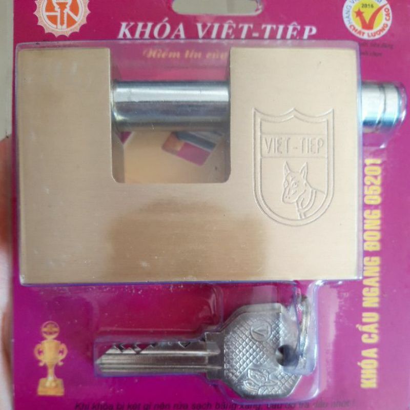 [CHÍNH HÃNG] KHÓA VIỆT TIỆP : Khóa cầu ngang đồng 05201 ( Khóa cổng )