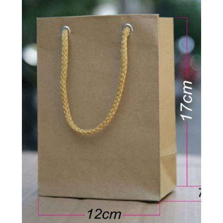 100 túi giấy Kraft nhỏ mẫu 7 size 17x12x7cm đựng đồ nhỏ gọn