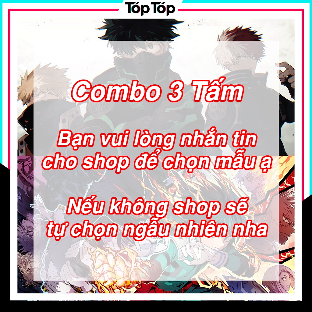 Poster anime My Hero Academy, tranh dán tường áp phích manga wall decor góc học tập MHA