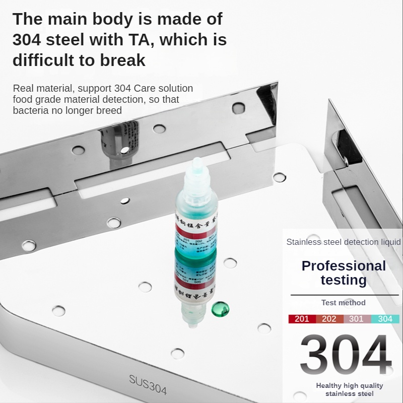 Kệ để đồ XINKUNLONG gắn góc tường thép không gỉ không cần khoan lỗ dành cho phòng tắm