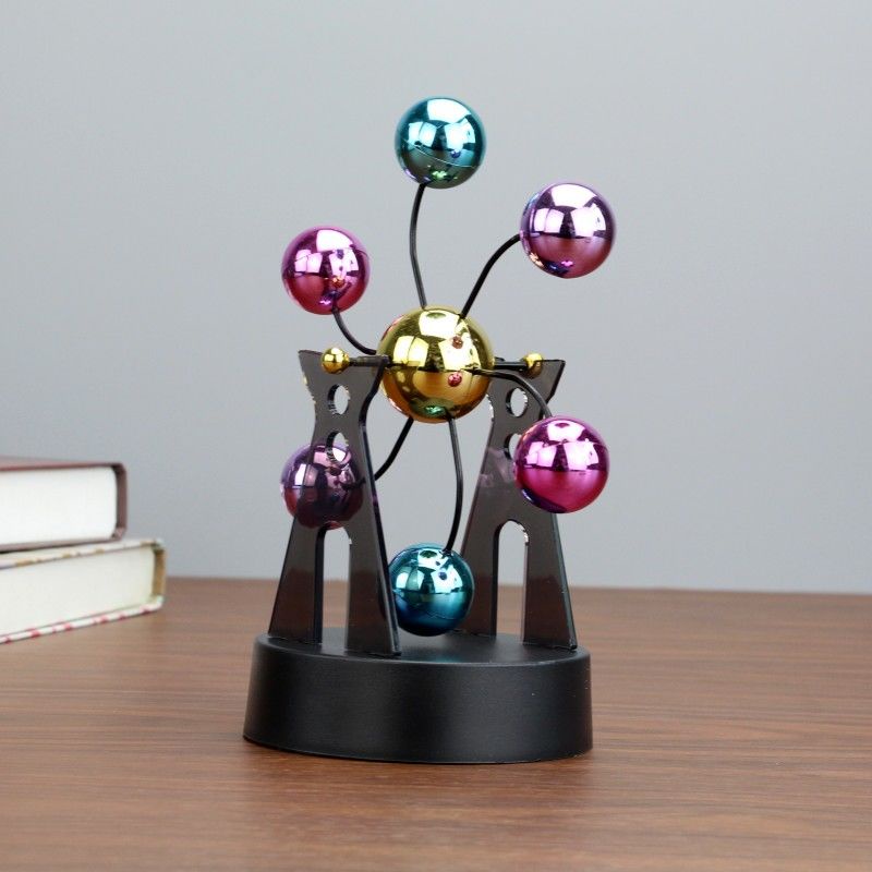 ☑☋♣Hỗn loạn Thiết bị chuyển động vĩnh viễn Newton Con lắc Quả cầu Từ tính Levitation Văn phòng Văn phòng Bàn làm việc Nộ