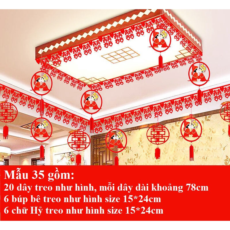 {Sẵn hàng y hình} Set trang trí trần nhà ngày cưới